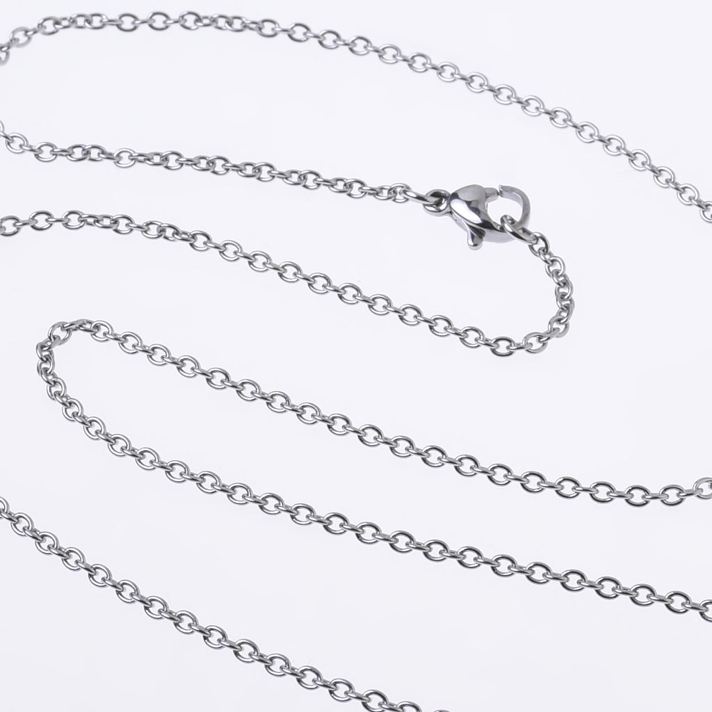 304 Stainless Steel Cross O Chain Necklace Chain with Lobster Clasp 18