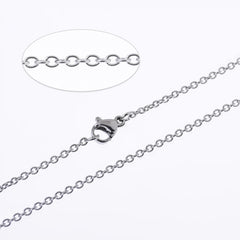 304 Stainless Steel Cross O Chain Necklace Chain with Lobster Clasp 18