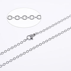 304 Stainless Steel Cross O Chain Necklace Chain with Lobster Clasp 18