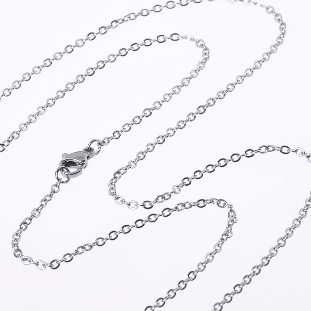 304 Stainless Steel Cross O Flat Link Chain round Jewelry Making Chain Finished necklace chain 18