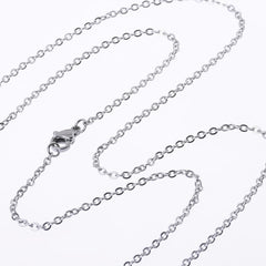 304 Stainless Steel Cross O Flat Link Chain round Jewelry Making Chain Finished necklace chain 18