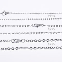 304 Stainless Steel Cross O Flat Link Chain round Jewelry Making Chain Finished necklace chain 18