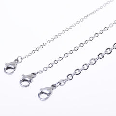 304 Stainless Steel Cross O Flat Link Chain round Jewelry Making Chain Finished necklace chain 18