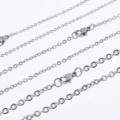 304 Stainless Steel Cross O Flat Link Chain round Jewelry Making Chain Finished necklace chain 18