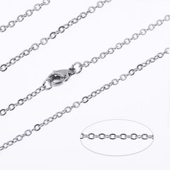 304 Stainless Steel Cross O Flat Link Chain round Jewelry Making Chain Finished necklace chain 18