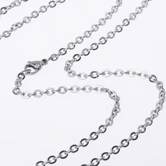 304 Stainless Steel Cross O Flat Link Chain round Jewelry Making Chain Finished necklace chain 18