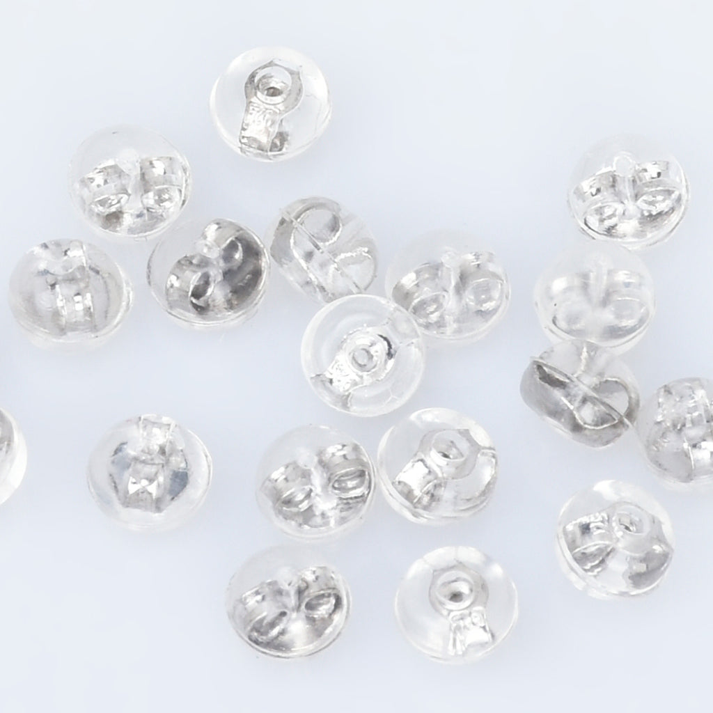 100PCS Clear Earring Holder Stoppers Soft Silicone Earring Stud