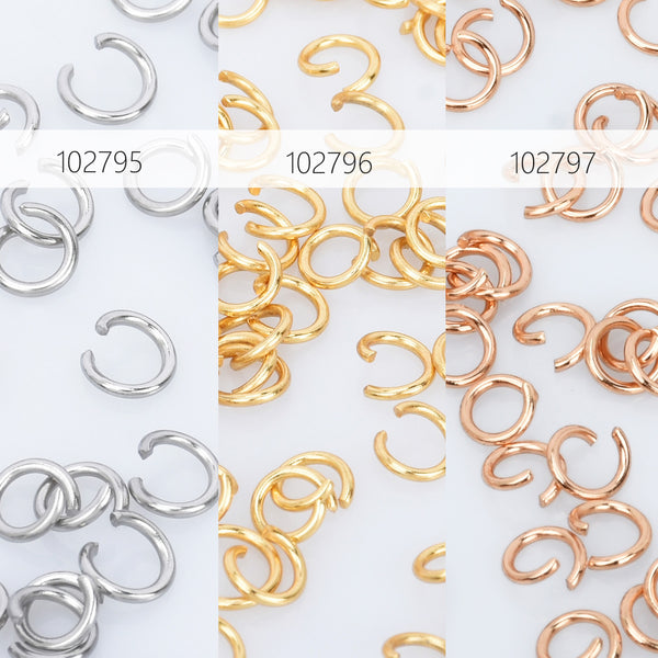 100Pcs 5mm O Ring Connectors Metal Open Jump Rings Golden 304 Stainless  Steel Jump Rings For Jewelry Making Connectors