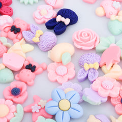 Assorted Resin Flatback Cabochons Kawaii Cabochons sweet Cabochons for Hair Bow Center Random mixed Grab Bag 20pcs 10280850