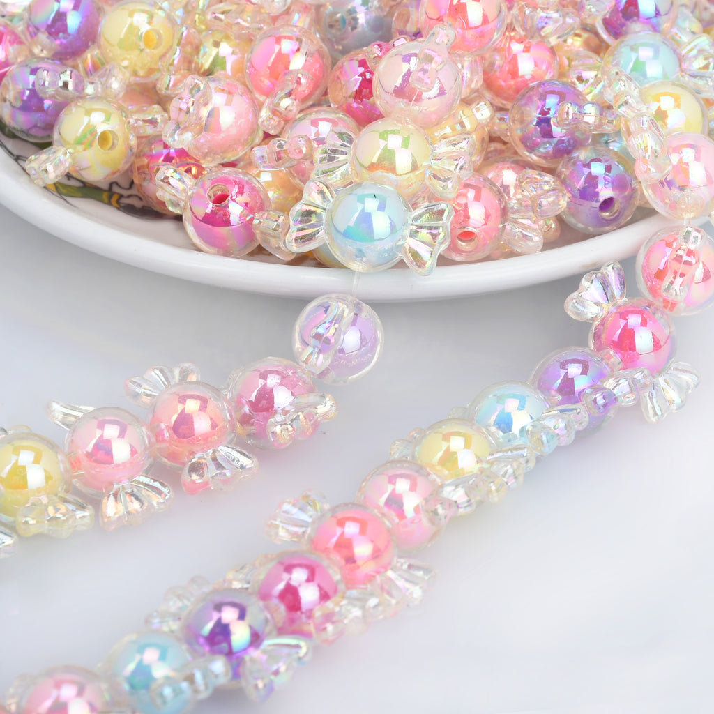 12mm Rose Glitter Acrylic Beads