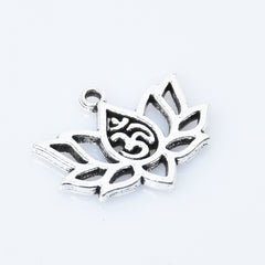 16*20mm Alloy Lotus Pendant Om Pendant Aum Pendant Spiritual charm Yoga Pendant Lotus Flower Jewelry 20pcs 102947