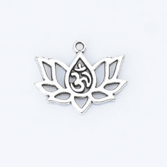 16*20mm Alloy Lotus Pendant Om Pendant Aum Pendant Spiritual charm Yoga Pendant Lotus Flower Jewelry 20pcs 102947