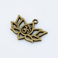 16*20mm Alloy Lotus Pendant Om Pendant Aum Pendant Spiritual charm Yoga Pendant Lotus Flower Jewelry 20pcs 102947