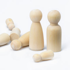 Wooden peg dolls Unfinished Solid Wood Peg Toy People Family Doll Bodies Paint Your Own 10pcs 102952