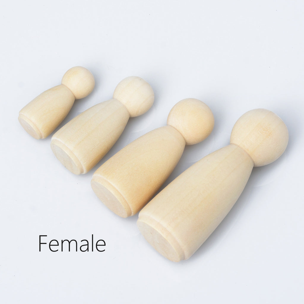 Wooden peg dolls Unfinished Solid Wood Peg Toy People Family Doll Bodies Paint Your Own 10pcs 102952