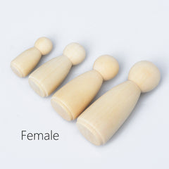 Wooden peg dolls Unfinished Solid Wood Peg Toy People Family Doll Bodies Paint Your Own 10pcs 102952