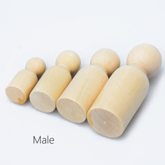 Wooden peg dolls Unfinished Solid Wood Peg Toy People Family Doll Bodies Paint Your Own 10pcs 102952