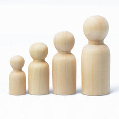 Wooden peg dolls Unfinished Solid Wood Peg Toy People Family Doll Bodies Paint Your Own 10pcs 102952