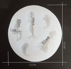 72*76mm Cute Mermaid Girl Dolphin Silicone Mold Clay UV mold Jewelry Mould Toy 1pcs 10298350