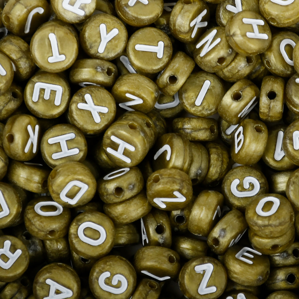 7mm Acrylic Alphabet Letter Beads Mixed Letters hole 1.3mm Round