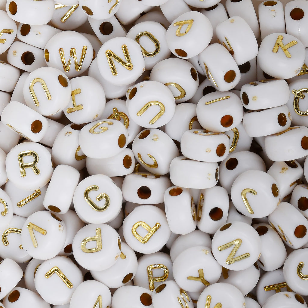 Letter Beads Alphabet Beads White Letter Beads White Alphabet
