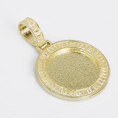 1inch 25mm Hip Hop Pendant, Real Gold Plated Zinc Alloy Pendants, Zircon Setting For Cabochon 2 pieces/lot 103280
