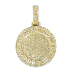 1inch 25mm Hip Hop Pendant, Real Gold Plated Zinc Alloy Pendants, Zircon Setting For Cabochon 2 pieces/lot 103280