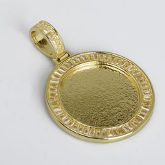 30mm Real Gold Plated Zinc Alloy Pendants, Hip Hop Pendant Zircon Setting For Photo Memory 2 pieces/lot 103281