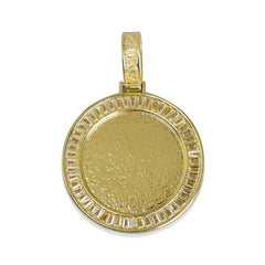 30mm Real Gold Plated Zinc Alloy Pendants, Hip Hop Pendant Zircon Setting For Photo Memory 2 pieces/lot 103281