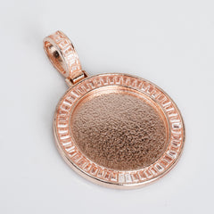 30mm Real Gold Plated Zinc Alloy Pendants, Hip Hop Pendant Zircon Setting For Photo Memory 2 pieces/lot 103281