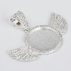 30mm Wing Picture Pendant Hip Hop Jewelry Gifts Mens Jewelry Zircon Pendant Real Gold Plated 2pcs 103286