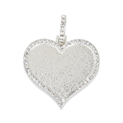 22*32mm Heart Shape Picture Pendant Hip Hop Jewelry Gifts Zircon Pendant Real Gold Plated 2pcs 103287