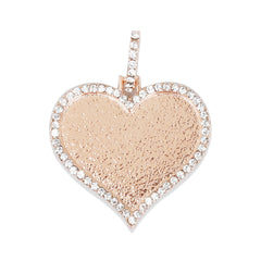 22*32mm Heart Shape Picture Pendant Hip Hop Jewelry Gifts Zircon Pendant Real Gold Plated 2pcs 103287