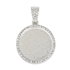 29mm Round Picture Pendant Hip Hop Jewelry Gifts Zircon Pendant Real Gold Plated 2pcs 103289