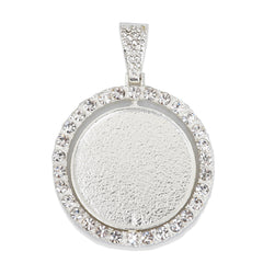 29mm Double Sided Rotating Pendant Hip Hop Jewelry Gifts Zircon Pendant For Picture Real Gold Plated 2pcs 103291