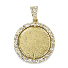 29mm Double Sided Rotating Pendant Hip Hop Jewelry Gifts Zircon Pendant For Picture Real Gold Plated 2pcs 103291