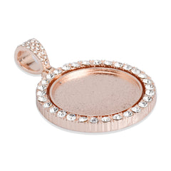 29mm Double Sided Rotating Pendant Hip Hop Jewelry Gifts Zircon Pendant For Picture Real Gold Plated 2pcs 103291