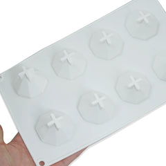 8-Cavity 3D Diamond Shape Silicone Mold DIY Pastry Dessert Chocolate Mould Cake Mold Decorating Tool 1pc 10360752
