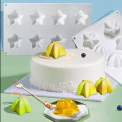 8-Cavity 3D Carambola Shape Silicone Mold for Cake Decoration DIY Pastry Dessert Chocolate Mould Cake Pudding Mold 1pc 10360950