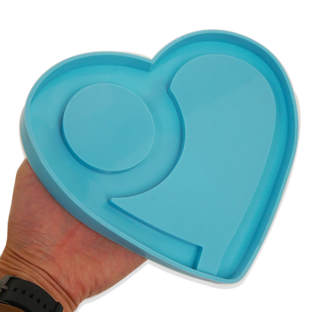 1pc Silicone Heart Tray Mold Heart Shape Makeup Plate Mold DIY Resin Tray Mold 10365650