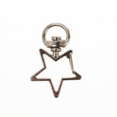 10PCS Alloy Keychain Star Shape key Rings with Swivel Connector, Snap hook, Multiple colors 103662