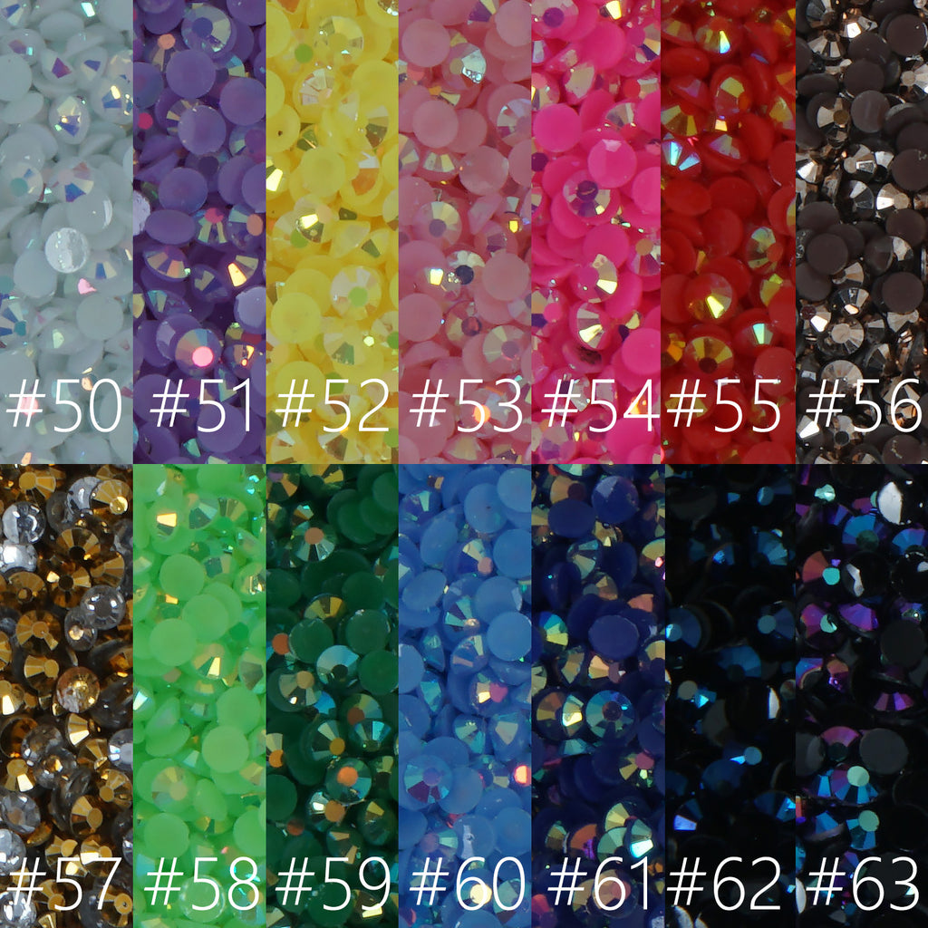 2/3/4/5/6MM Color AB Resin Rhinestones Non Hot Fix Crystal Craft for N –  Rosebeading Official