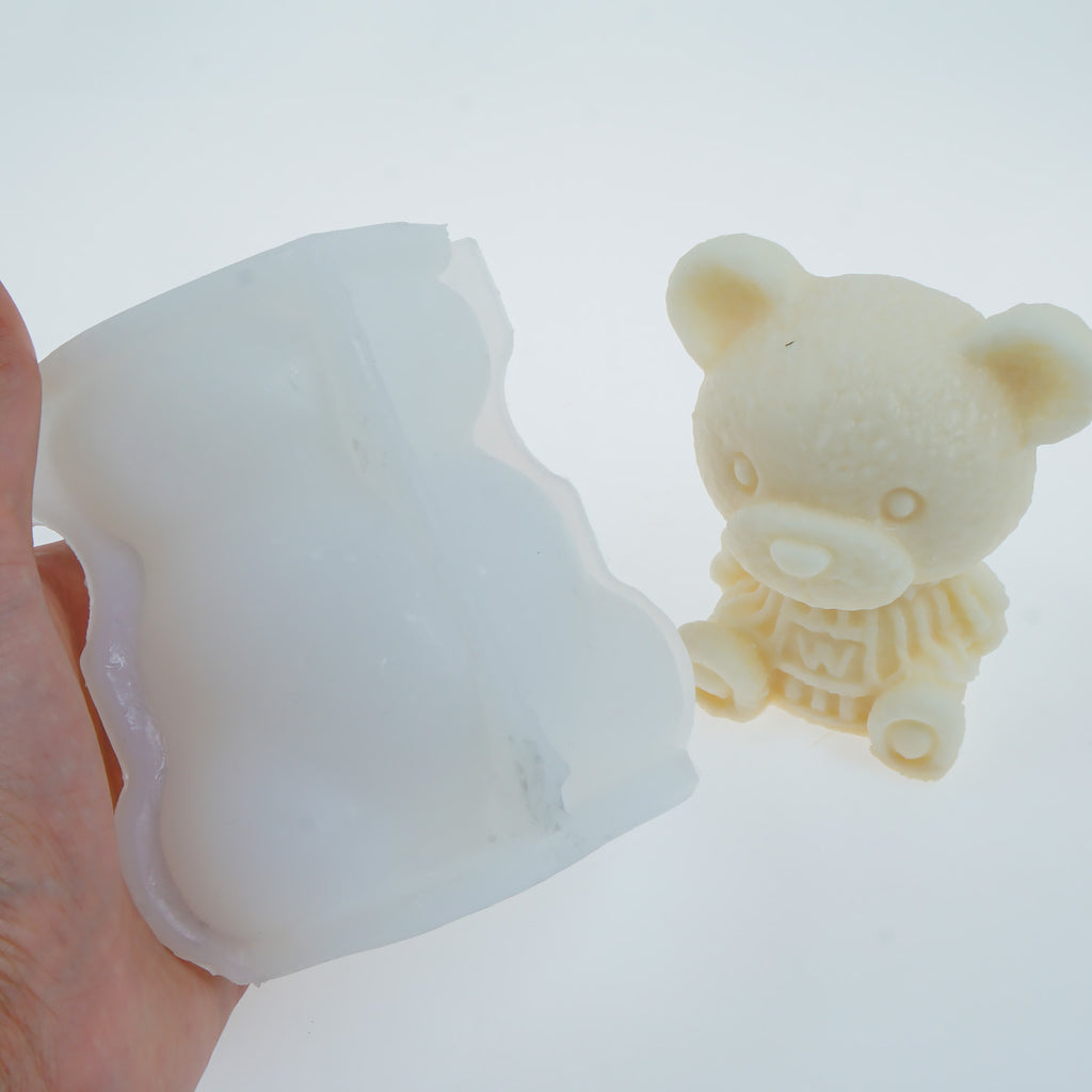 3D Teddy Bear Ice Cube Mold, Silicone Animal Mold, Soap Candle