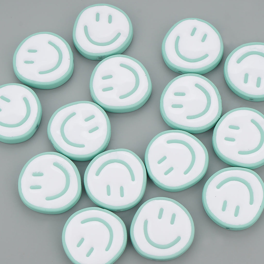 White Smile Face Beads, 7mm Kawaii Happy Face, Cute Spacer Beads, Necklace  and Bracelet Making, Jewelry Supplies, 100pcs