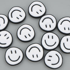 25mm Disc Enamel Smile Face Acrylic Beads,Surface Spray Paint,Easy Jewelry Making,Kawaii Beads,10 Pieces/lot