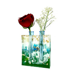 Decorative with 2 Test Tubes Vase Silicone Mould, Circular Design Vase Mould, Silicone Mould, Resin Crafts, flower holder mold