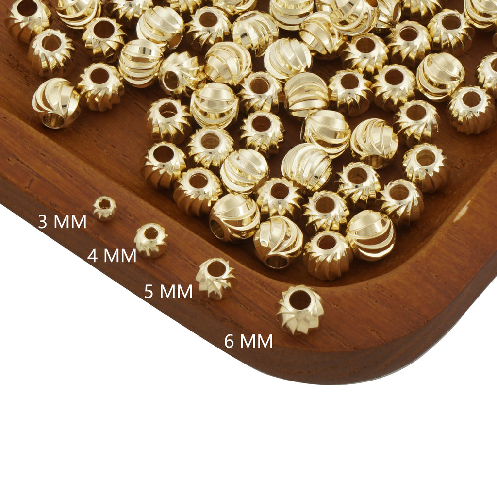 14K Gold Filled Rondelle Laser Diamond Cut Spacer Beads