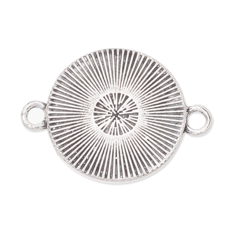 Bracelet Connector with 16mm Round Bezel,Zinc Alloy filled,Antique Silver plated,20pcs/lot