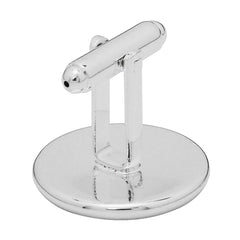 20mm Round Cufflink Blank Base,Silver Plated Bezel Cufflink Setting,Metal Brass,20pcs/lot