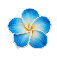 40MM HandMade And Flat Back Polymer Clay Flower Beads,Aquamarine,Side Drilled Hole Size 2.5MM,Lead Free,Sold 50 PCS Per Package